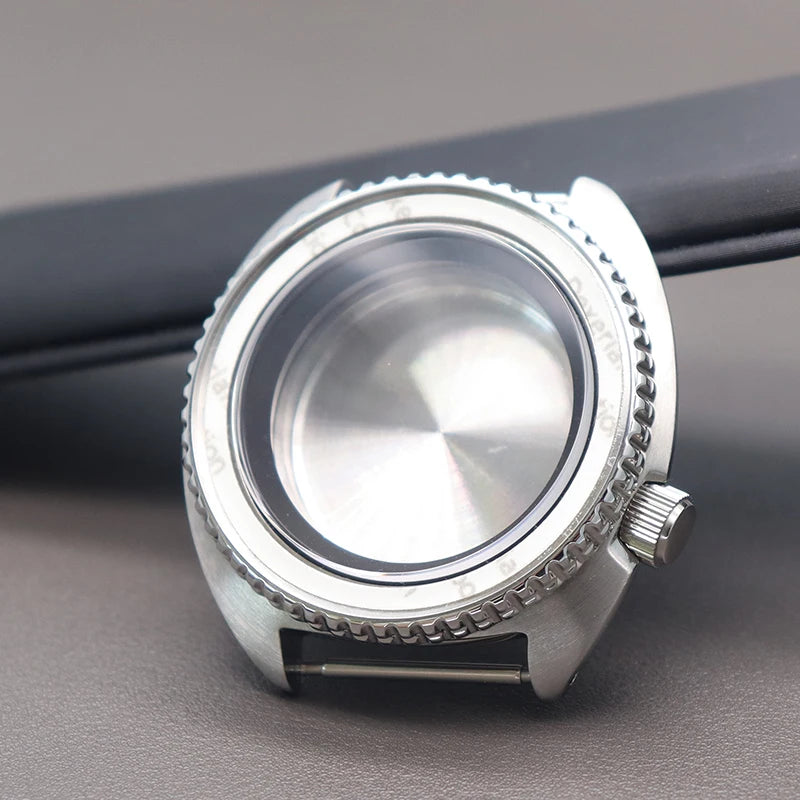 45mm Diving SKX Watch Case Sapphire Crystal Glass For Turtle Abalone Seiko NH34 NH35 NH36 NH38 4R36 Movement With Chapter Ring