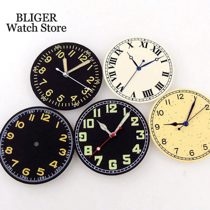 39mm vintage pilot Case 33.5mm Dial Sapphire Glass For NH35 NH35A 2824 PT5000 Waterproof Watch Case Screw Crown