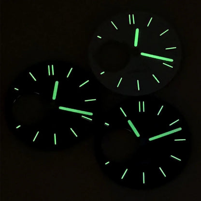 28.5mm Honeycomb Texture Watch Dial Hands Set Green Luminous Faces for NH34 NH38 Movement