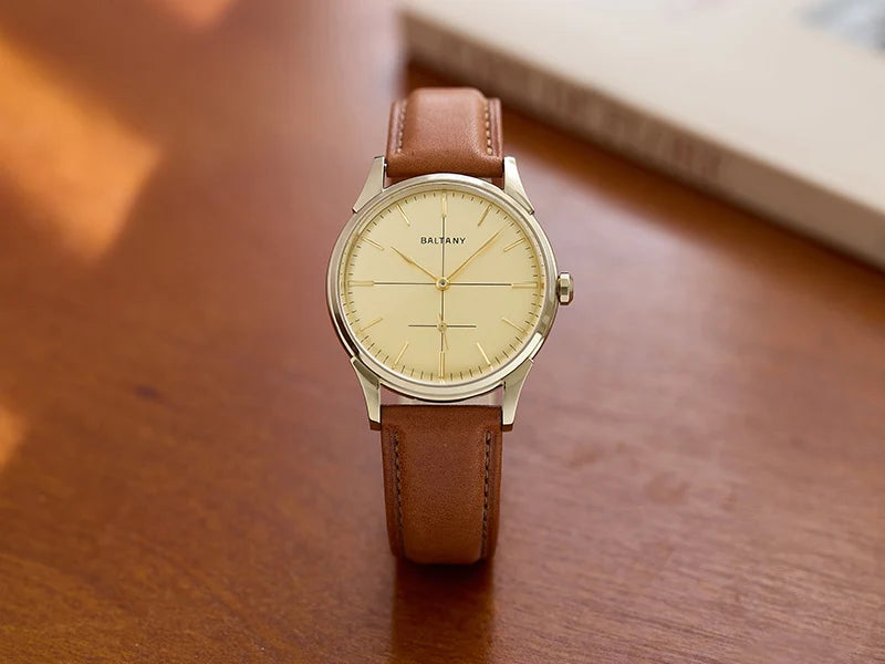 Baltany Dress Watchse Man S4092 Leather Straps Crosshair 38.5mm Dial Small Seconds Hand-Winding Mechanical luxury Wristwatches