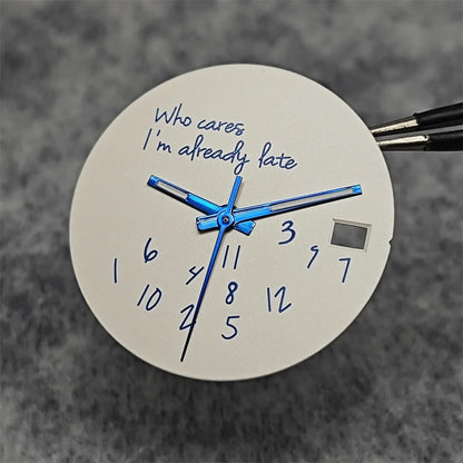 Modified Blue Log Hands + Watch Dial Set 28.5mm DIY Watch Faces Fits NH35/4R36 Movement Who Cares Lt's Already Late Accessories