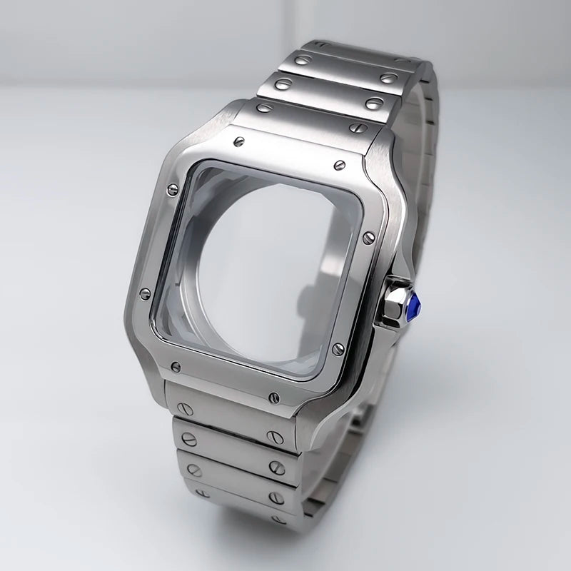 NH35 Case 38mm Sapphire Glass Stainless Steel Square Watch Case Accessories Modification Parts Suitable NH35 NH36 NH38 Movements