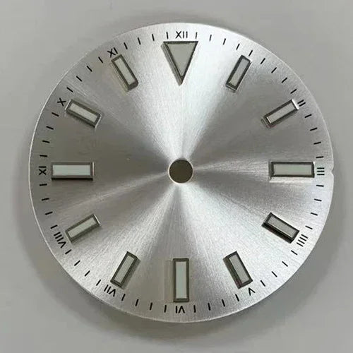 28.5mm Sunray Watch Dial Stripe Nails Green Luminous Font Modified Watch Accessories Suitable for NH35/8215/2836 Movement