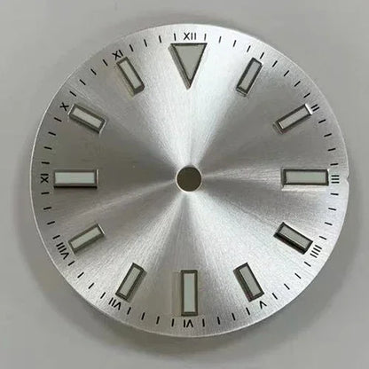 28.5mm Sunray Watch Dial Stripe Nails Green Luminous Font Modified Watch Accessories Suitable for NH35/8215/2836 Movement