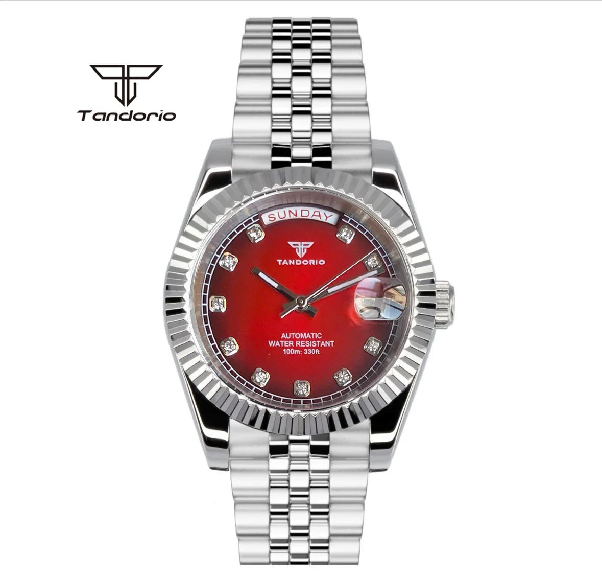 Tandorio Day Date Watch TD139 Seiko NH36 39mm / 36mm Sunburst Sapphire 10Bar