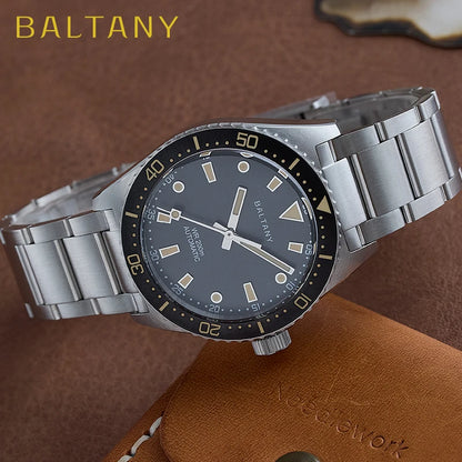 Baltany 39MM Retro Diver Watch Man S3080 Stainless Steel Bracelect NH38 Automatic Watches 200MWaterproof  Classic Sports Watches
