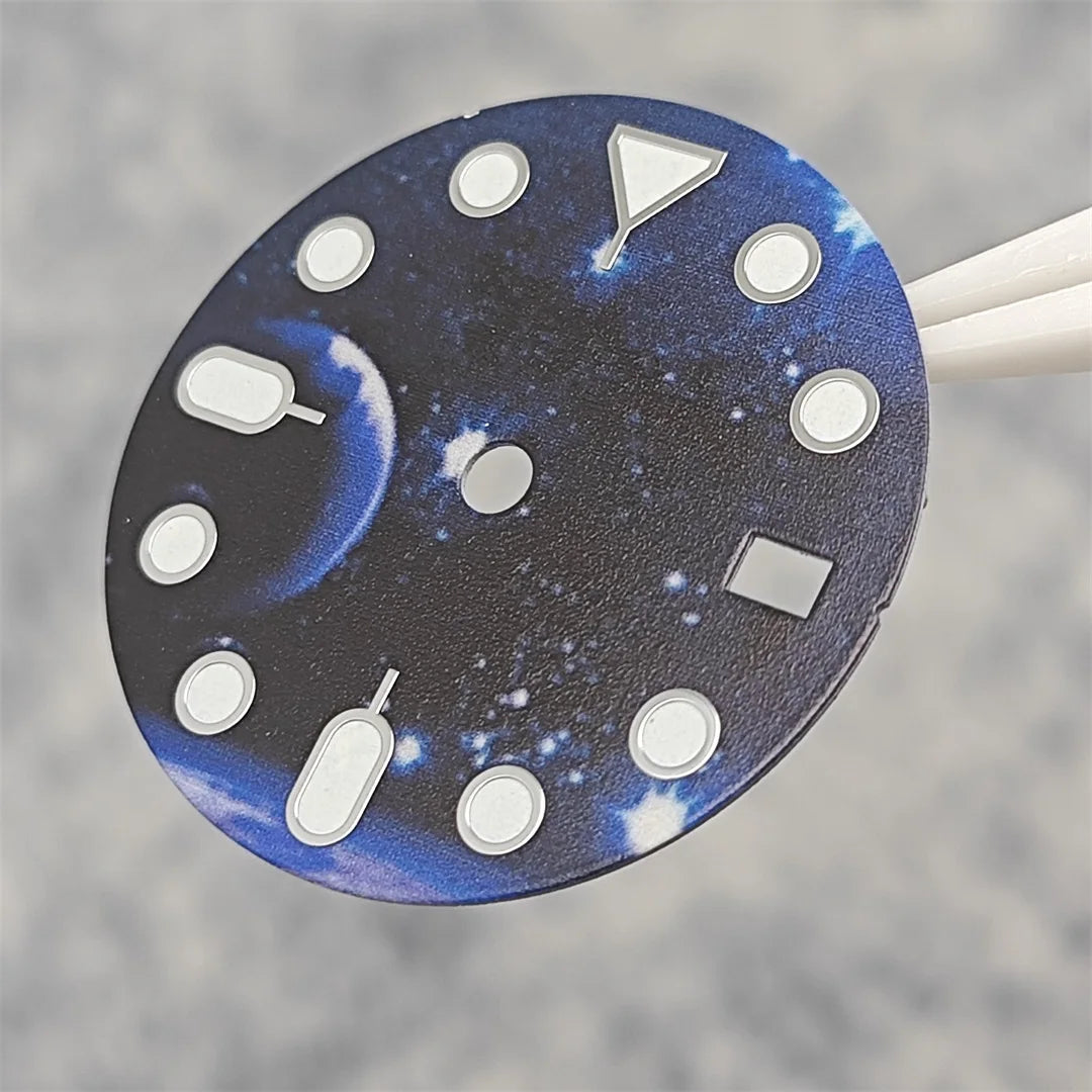 NH35 Watch dial starry sky lunar star Watch faces with Green Luminous Conversion Watch Accessories for NH35 / NH34 Movement