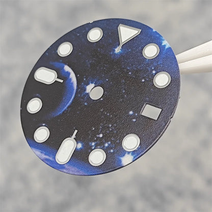 NH35 Watch dial starry sky lunar star Watch faces with Green Luminous Conversion Watch Accessories for NH35 / NH34 Movement