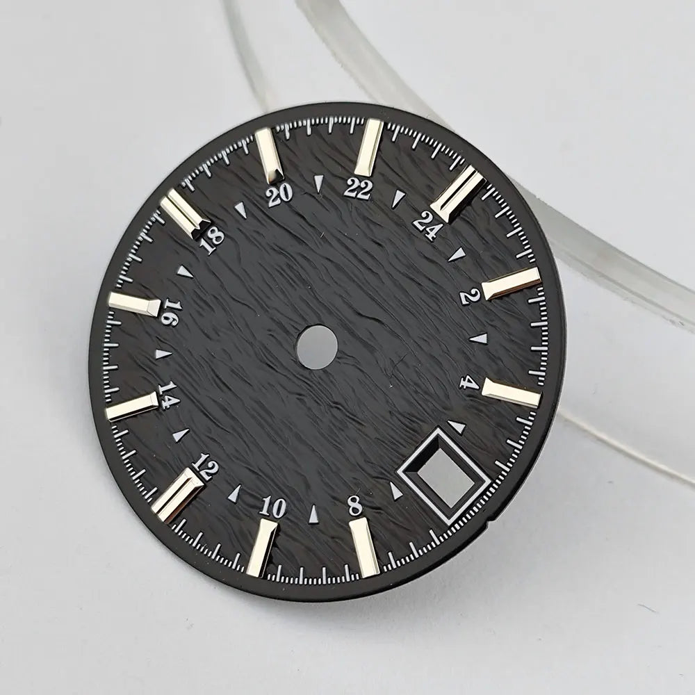 watch dial 28.5mm with water ripple vertical surface luminous watch dial suitable for NH35 movement watch replacement accessorie