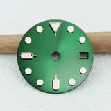 28.5mm NH35 Dial Green Luminous Dial GMT Dial Support Customized Logo Suitable for NH34/NH35/NH36 Movement