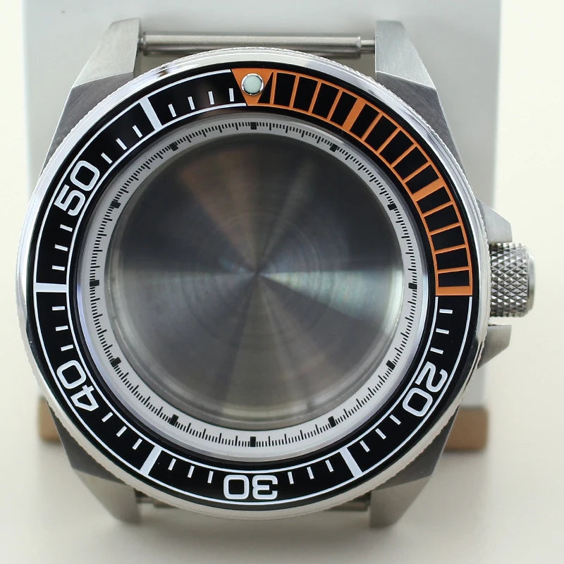 Modified Samurai Diving Watch Case 43.8mm For Seiko NH35 NH36 NH38 NH34 4R36 Movement 28.5mm Dial Sapphire Crystal Ceramic Bezel