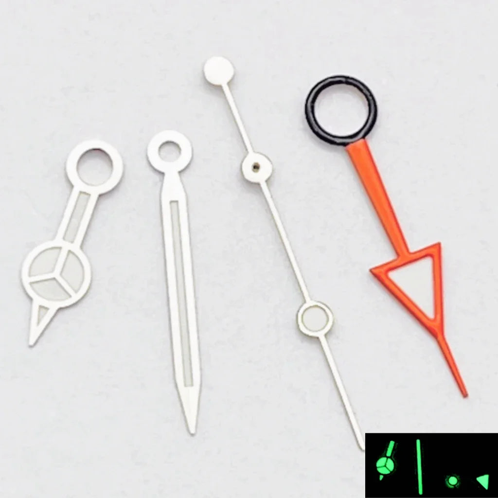 RICHUS NH34 GMT Watch Hands Silver/Black/Gold/RoseGold Blue Luminous Fit NH34 Movement Watch Accessories