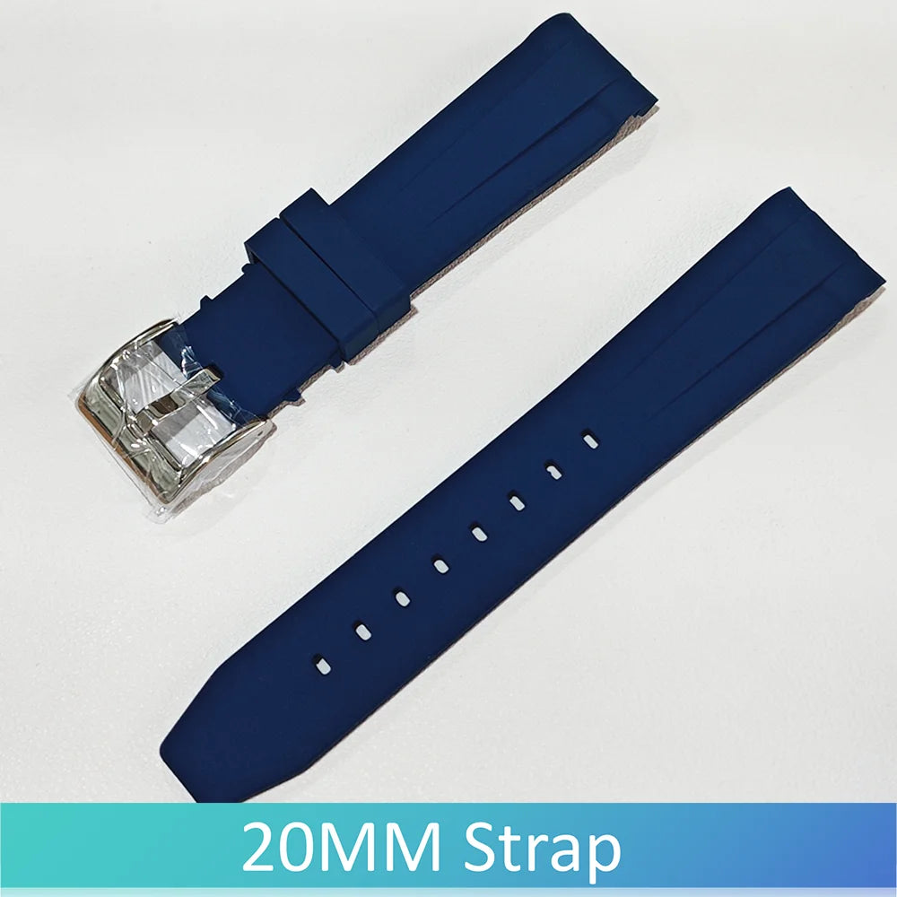 40mm Transparent Case For NH35 Case 20mm Watch Bands Set Green Luminous SUB Acrylic Plastic Case Clear Watch Case Accessories