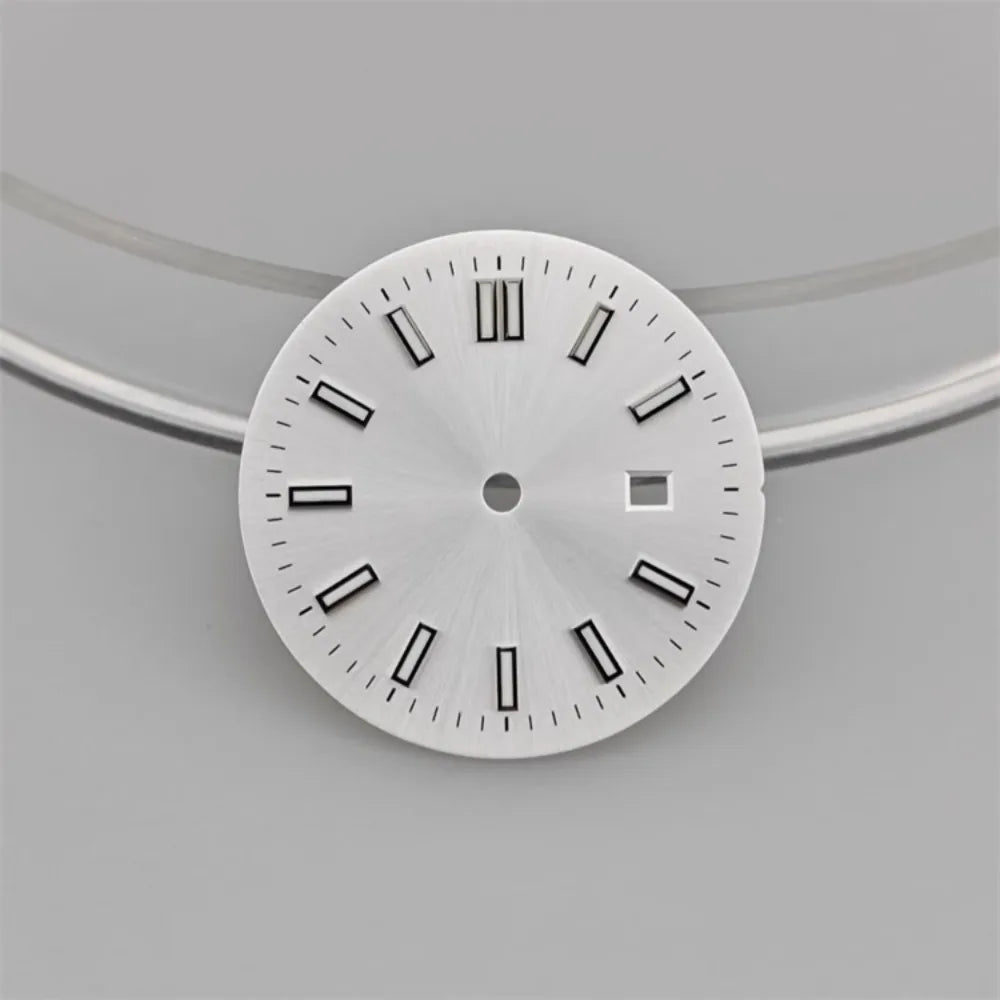 24.5MM Watch Dial Green Luminous Logbook Faces Women's Mechanical Watch Accessories for NH05 /NH06 Movement for 31mm Case