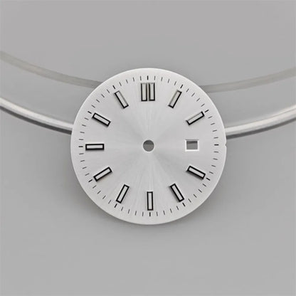 24.5MM Watch Dial Green Luminous Logbook Faces Women's Mechanical Watch Accessories for NH05 /NH06 Movement for 31mm Case