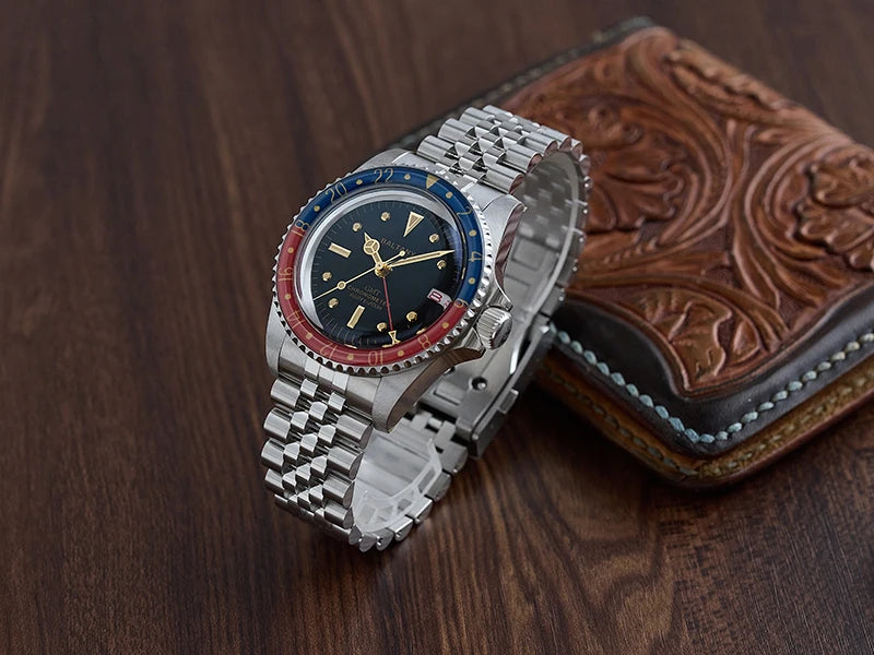 Customizable Baltany 39MM 1957s GMT Master Homage Watch S6074 NH34 Automatic Dome Sapphire 20ATM  Swiss Lume