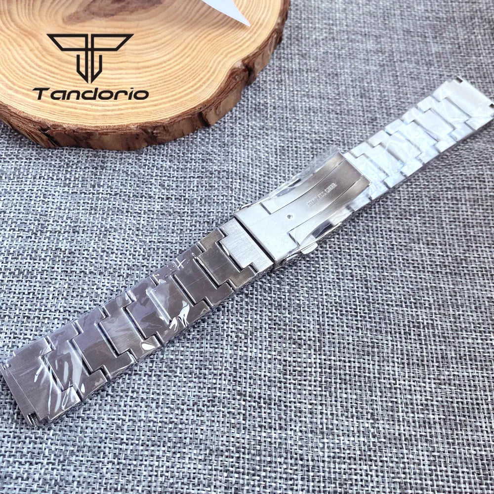 316L Stainless Steel Brushed 20mm Watch Bracelet Watchband Folding Clasp Fit for 42mm Monster Wristwatch Case