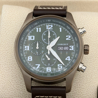 Corgeut 9003 Chronograph Watch 41mm Date Month MIYOTA OS00 Quartz Sapphire 3ATM