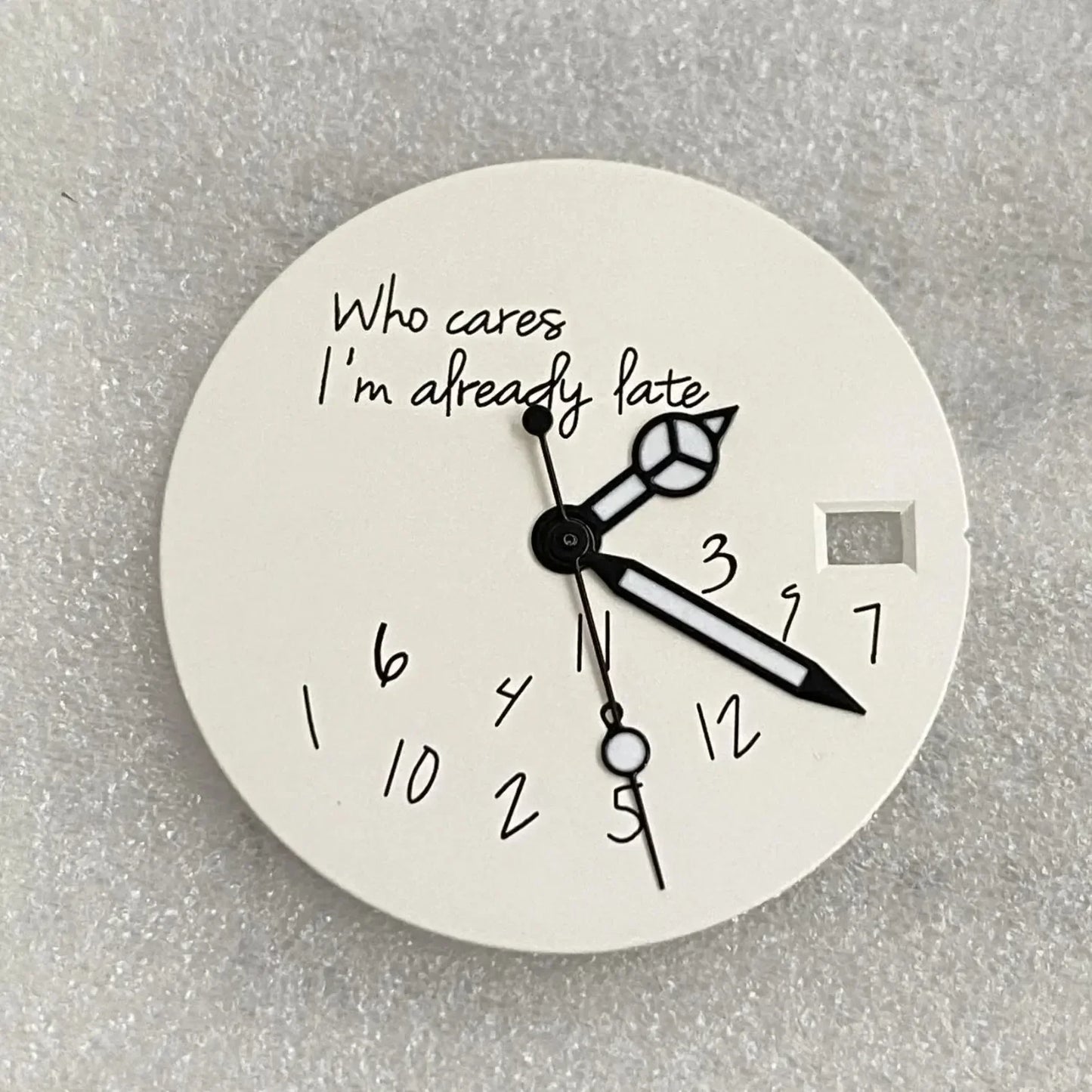 New Log Modified Watch Face 28.5mm DIY Watch Dial Fits NH35/4R36 Movement Who Cares Lt's Already Late Watch Accessories