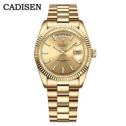 CADISEN C8215 DD40 Watches Day-Date AR Sapphir 10Bar MIYOTA 8285 Movt 40MM