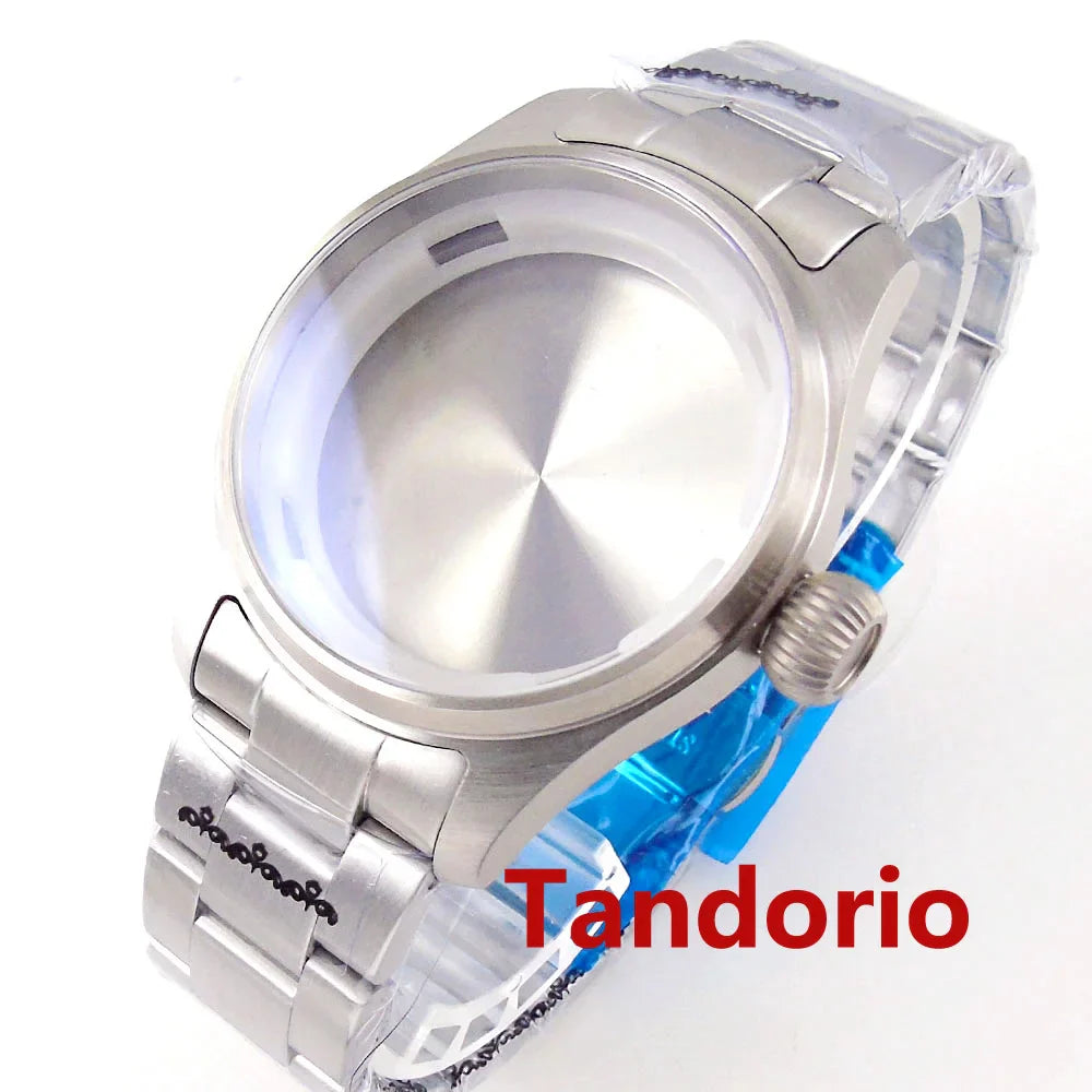 20ATM 39mm Stainless Steel Pilot Brushed Watch Case Sapphire Glass Fit NH35 NH36A ETA2824 PT5000 Automatic Movement