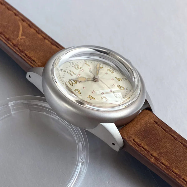 Tandorio 36mm Military Watch TD135B 20Bar NH35 Cream Dial Bouble Bow Sapphire