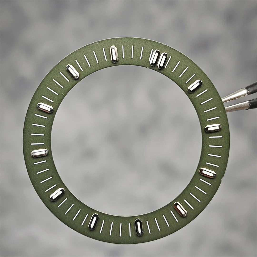 31mm Watch Dial Hollowed Out Surface Green Luminous Watch Faces Accessories Repair Parts NH70／NH35 / NH36 Movement