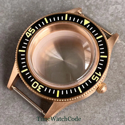 50 FATHOMS Real Bronze Watch Case Fit NH34 NH35 NH36 NH38 NH70 NH72 ETA2824 PT5000 SW200 Bow Sapphire Glass 20BAR Sandblast 40mm