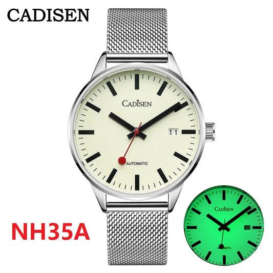 Cadisen C8221 Minimalist Watch Miyota 8215 AR Sapphire C3 Lume 40MM 5Bar