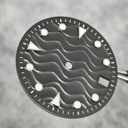 28.5mm Watch Dial Water Ripple Gradient Color Watch Faces Green Luminous Surface Man’s Watch Accessories for NH35 Movement