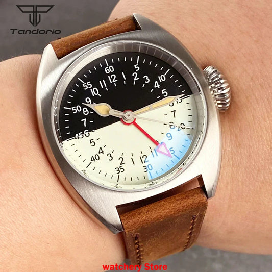 Tandorio Identity Crisis GMT Watch TD102G 36mm NH34  Domed AR Sapphire Half Luminous 20bar