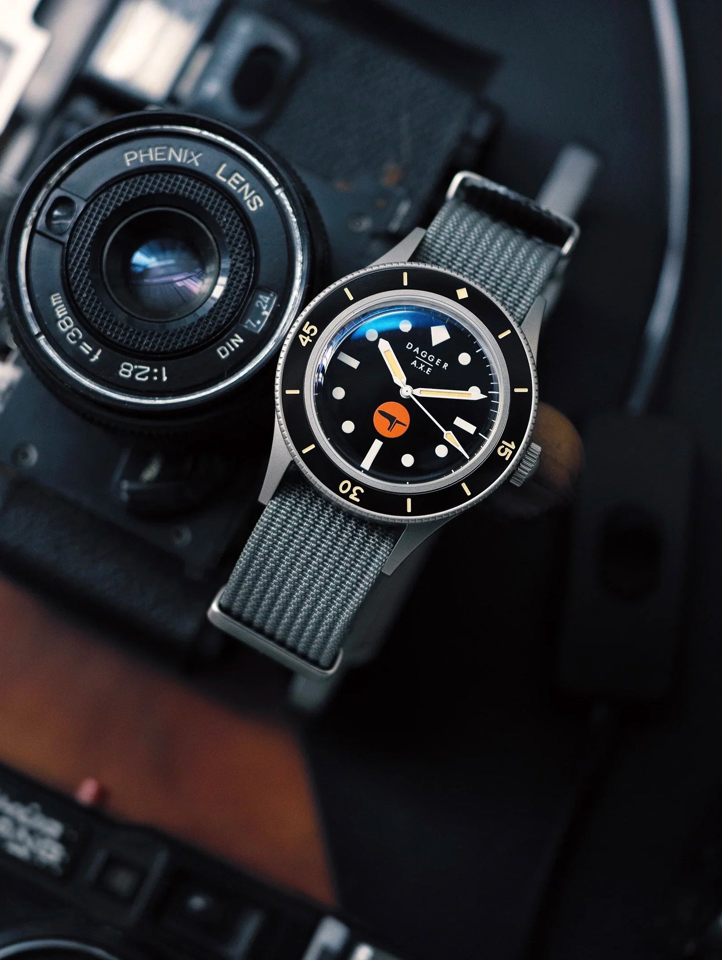 DAGGER-AXE 50 Fathoms Watch NH35 Movt  K9 Mineral Crystal TR900 C3 Luminous 20bar diver 40MM