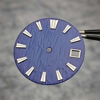 28.5mm NH35 Watch Dial Vertical Wave Stripe Pattern Watch Faces BGW9/C3 Luminous Surface Accessories for NH35/NH36/4R/6R Movement