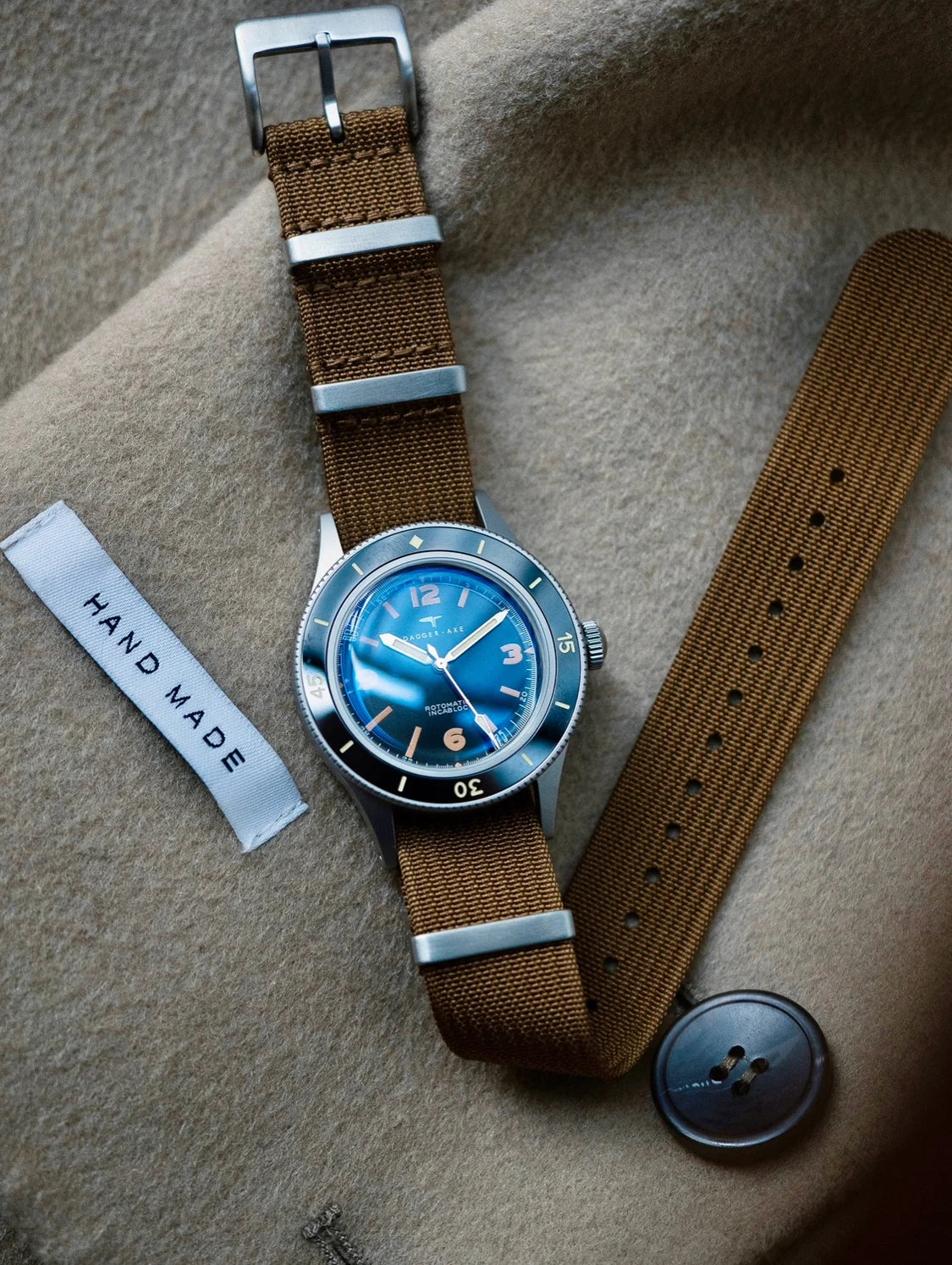 DAGGER-AXE 50 Fathoms Watch NH35 Movt  K9 Mineral Crystal TR900 C3 Luminous 20bar diver 40MM