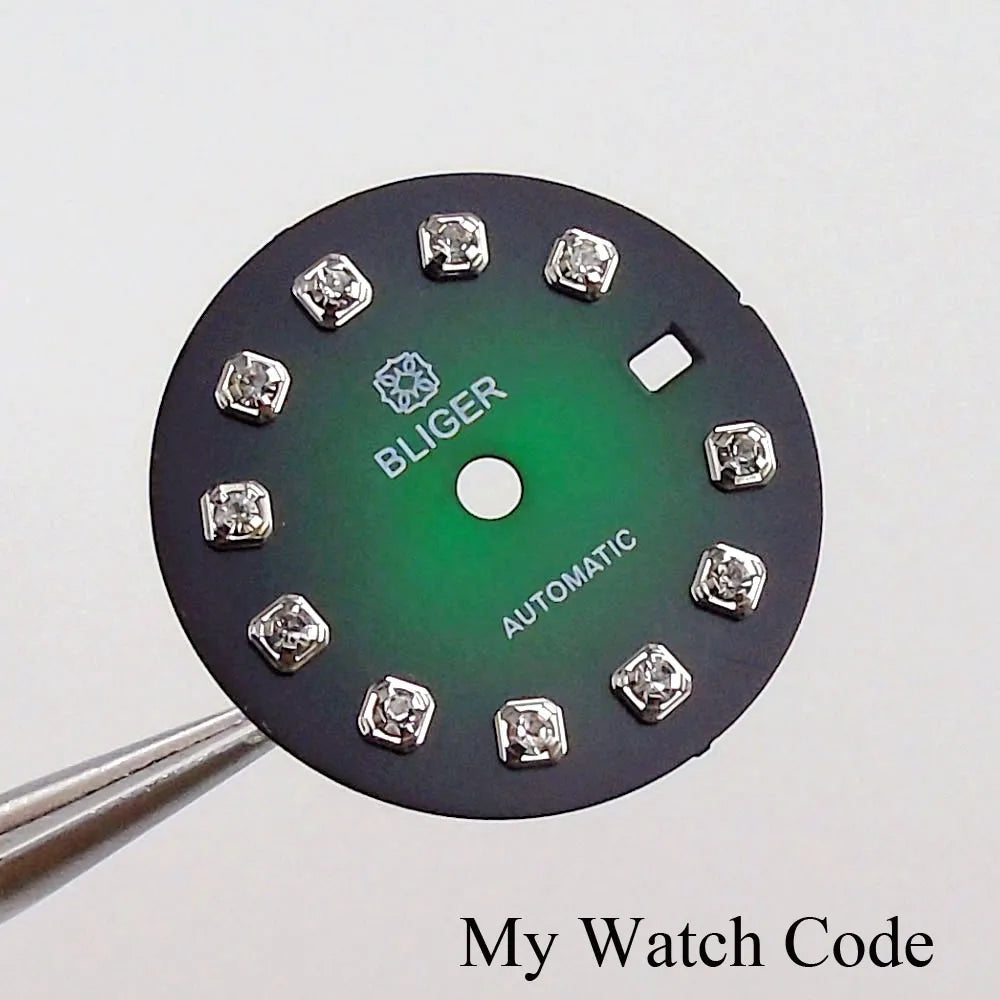 Dial Face fit NH05 NH06 NH07 Watch Movt 20.5mm Sunburst Watch Dial with Rhinestone Markers for 26mm Lady Watch Parts Mod