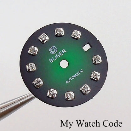 Dial Face fit NH05 NH06 NH07 Watch Movt 20.5mm Sunburst Watch Dial with Rhinestone Markers for 26mm Lady Watch Parts Mod