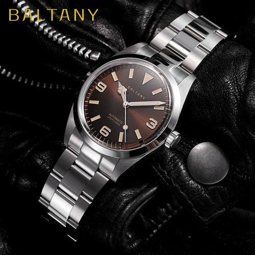 Baltany 39MM Explorer Watches Man S4035 NH38 Automatic Stainless Steel Bracelet Waterproof 200m Luxury Mechanical Wristwatch Man