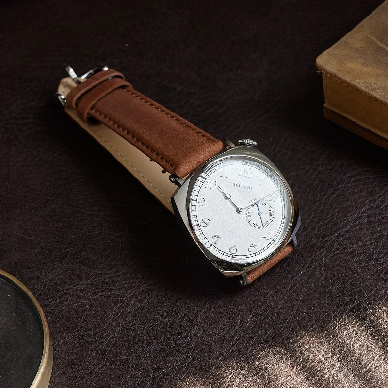 Baltany  Dress Watches Man S4046 1921 Sub-second Homage ST1701 Stainless Steels Classic Square Case Vintage Mechanical Watch