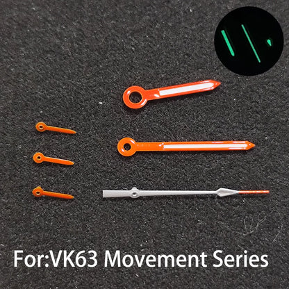 Watch Hands Suitable For VK63 Movement Speed Master Modified Chronograph Watches Replacement 6 Hands Green Luminous Accessories