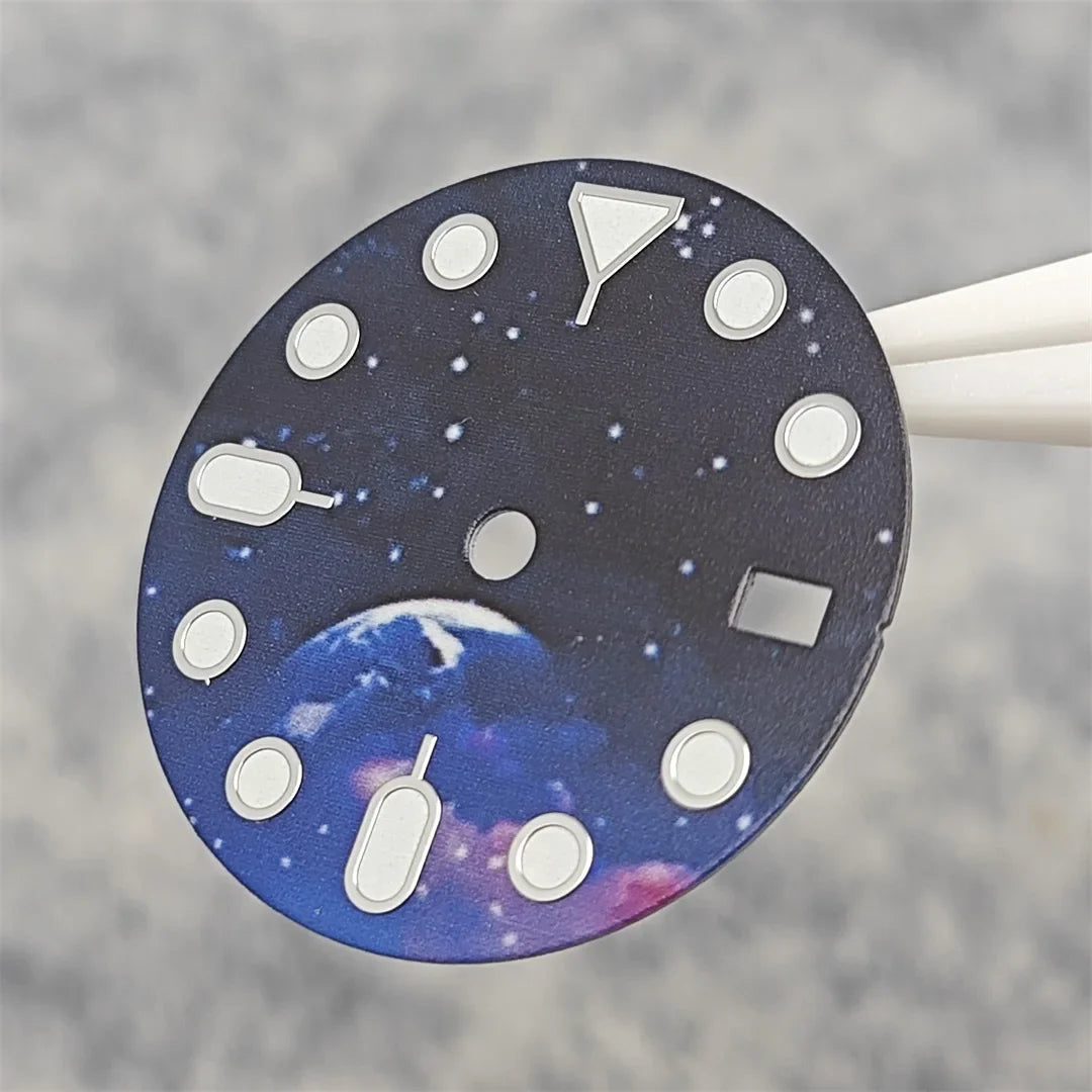 NH35 Watch dial starry sky lunar star Watch faces with Green Luminous Conversion Watch Accessories for NH35 / NH34 Movement
