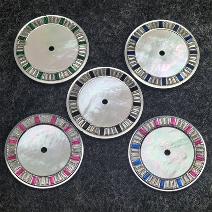 28.5mm Shell Watch Dial with Crystal High Quality Hands No Date No Luminous Watches Faces Modified Accessories