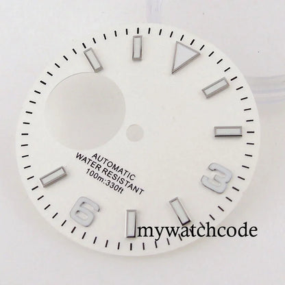 Fit NH38 NH38A Automatic Movement 29mm Blue/Green/White/Orange/Black Watch Hollow Dial Green Luminous Marks Watch Spare Parts