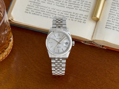 Baltany 36mm Dress Gold Watch S4084 Customizable DateJust  NH35 Automatic  Ar sapphire Swiss Lume Fluted case