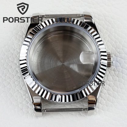 36/39mm NH35 Watch Case Stainless steel Sapphire Glass Transparent Back Cover for Seiko NH35 NH36 movement Datejust Oyster Strap