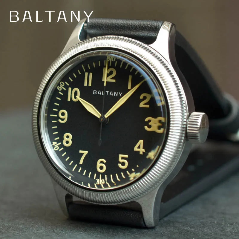 Baltany 38MM A11 Military Automatic Watch Man S2031B Sapphire Crystal 10ATM Stainless Steel NH38 Retro Mechaincal Wristwatches