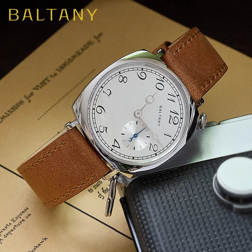 Baltany Quartz 1921 Watches Man S4072 Affordable Reminiscent Wristwatches Sapphire Crystal Sapphire Crystal Square Dress Watch