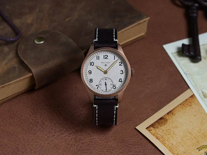 Baltany Vintage Dirty Dozen Wristwatches Golden Hands Seagull ST3620 Luminous 5ATM Leather Automatic Retro D12 Bronze Watches