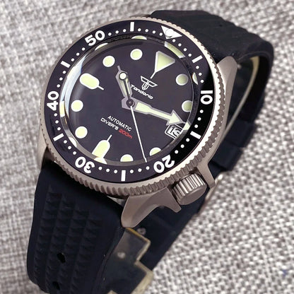 Tandorio Titanium Case skx TD248 37mm NH35A Sapphire 200M Diver Watch