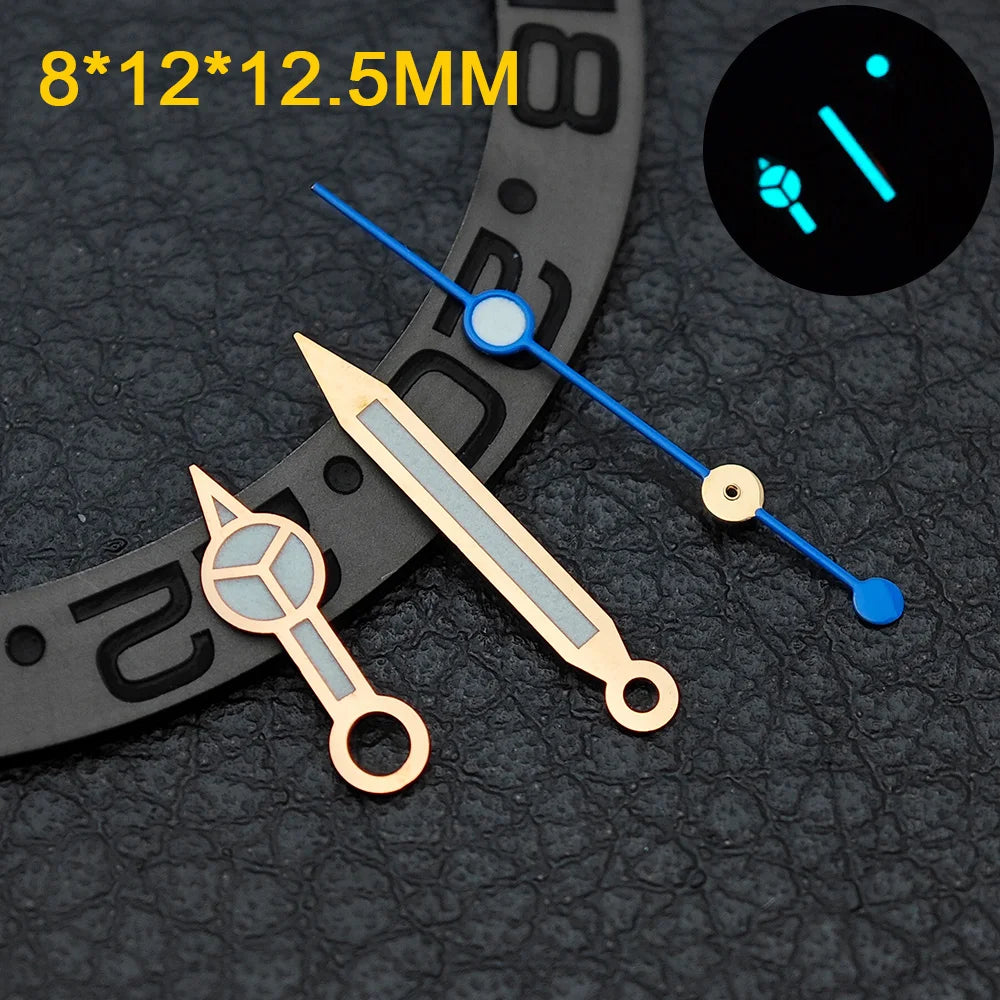 Watch hands NH36  Black/Rose Gold Watch Accessories Watch pointer N H35 NH36 Hands Blue Green/Green Glow fits for N H35