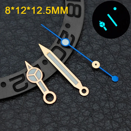 Watch hands NH36  Black/Rose Gold Watch Accessories Watch pointer N H35 NH36 Hands Blue Green/Green Glow fits for N H35